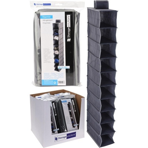 Organizator pantofi, 10 compartimente, textil, 30x15x120 cm, gri Organizator pantofi, 10 compartimente, textil, 30x15x120 cm, gri
