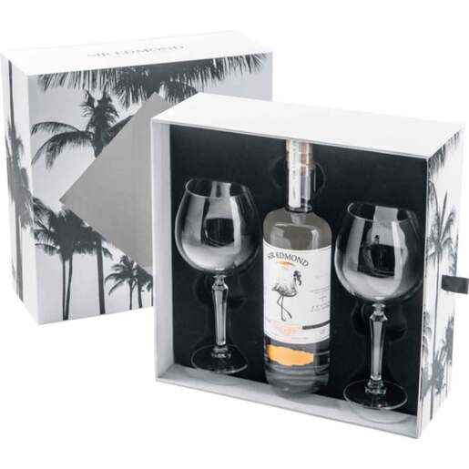 Set Gin Sir Edmond Vanilla Infused, 0.7L + 2 pahare Set Gin Sir Edmond Vanilla Infused, 0.7L + 2 pahare